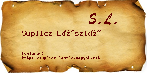 Suplicz László névjegykártya