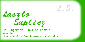 laszlo suplicz business card