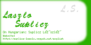 laszlo suplicz business card